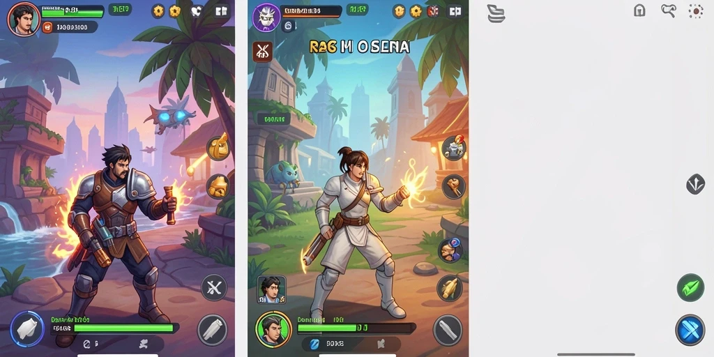 Screenshot menunjukkan karakter utama dalam aksi petualangan.