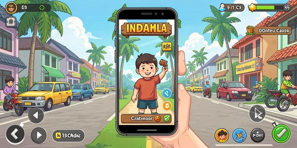 Tangkapan layar menampilkan level penuh warna yang menarik.